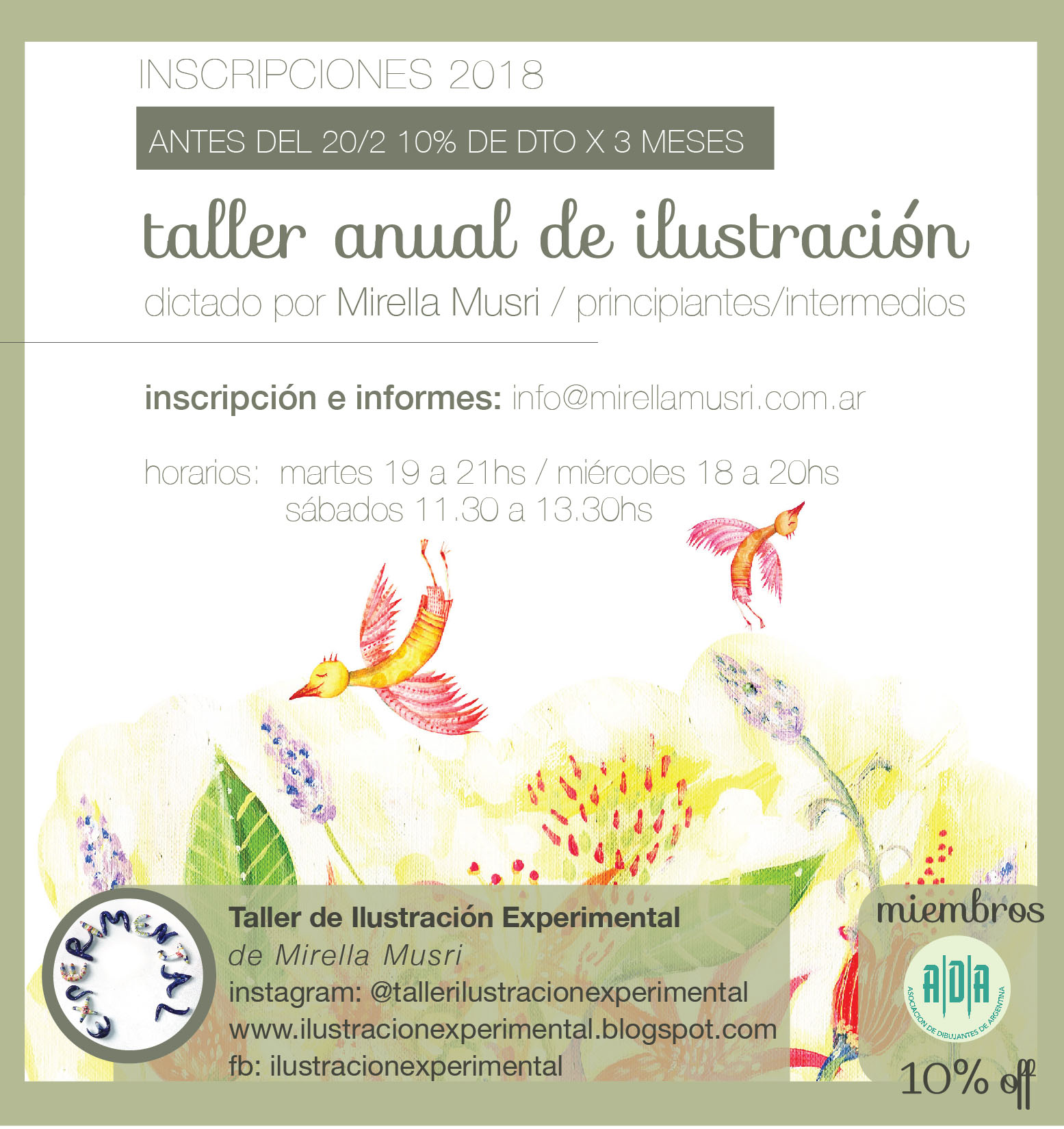 Nuevo Beneficio Para Socios Taller Anual De Ilustración Experimental De Mirella Musri